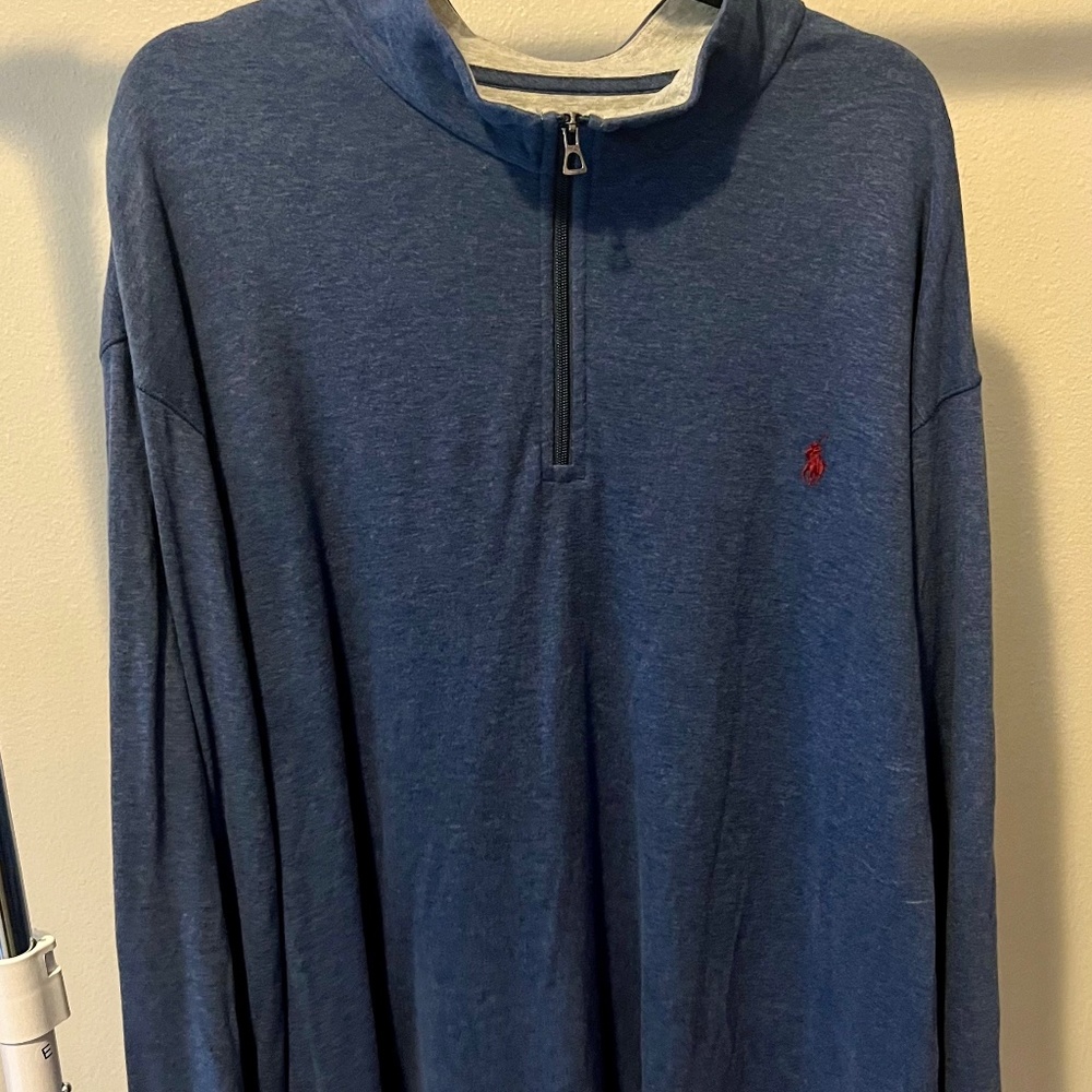 Polo by Ralph Lauren Men’s Performance Half-Zip, 3XB, Blue